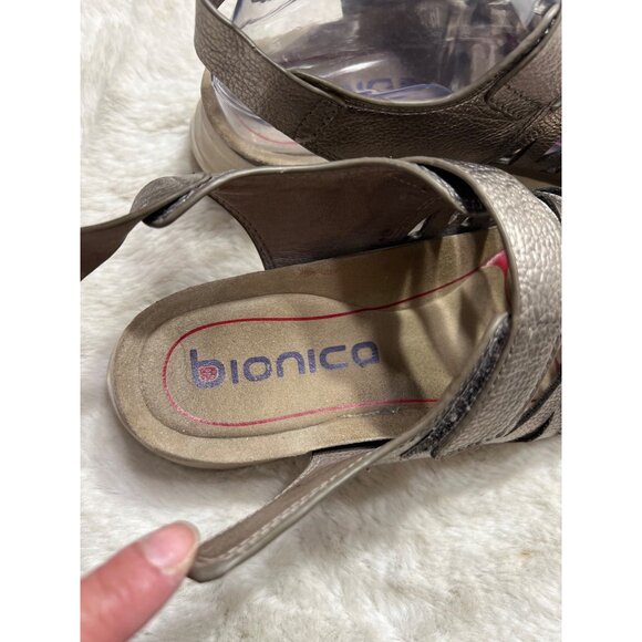 Bionica Metallic Leather Ossipee slingback Sandals women size 8M - Picture 7 of 8